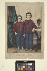 Los Hermanitos (litografía coloreada a mano)