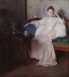 Arreglo en rosa y gris (Té de la tarde)
