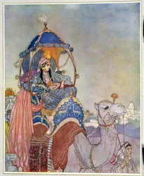 Una princesa montada en un camello