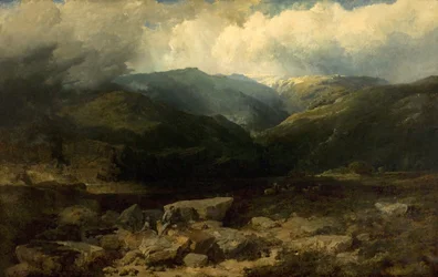 Caza de ciervos en las tierras altas, un disparo tranquilo, 1860