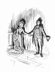 Ilustración para La escuela de escándalo de Sheridan (grabado)