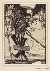 La guirnalda del Kaiser: Die Wacht Am Rhein (litografía)