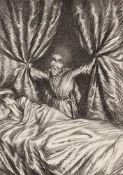 William Shakespeare La tragedia de Otelo, el moro de Venecia, Acto V, Escena 2 (litografía)