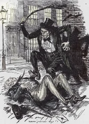 Mr Hyde asesina a Sir Danvers Carew, Ilustración de Edmund Joseph Sullivan (1869-1933) para la novela L