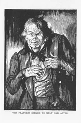 Escena de El extraño caso del Dr. Jekyll y Mr. Hyde de Robert Louis Stevenson, 1927