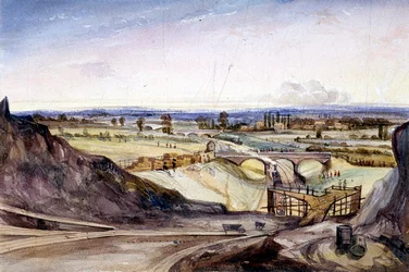 Vista general de Hampstead, Londres, 1837
