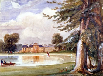 Vista del Palacio de Kensington, Kensington, Londres, c. 1840