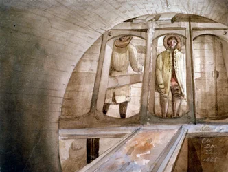 Vista del escudo utilizado en la construcción del túnel del Támesis, Londres