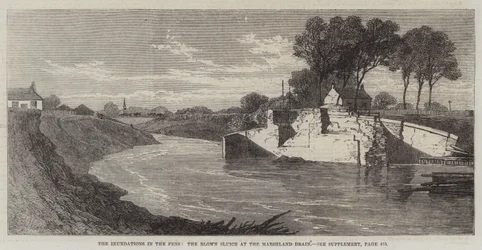 Las inundaciones en los Fens, la esclusa rota en el drenaje de Marshland