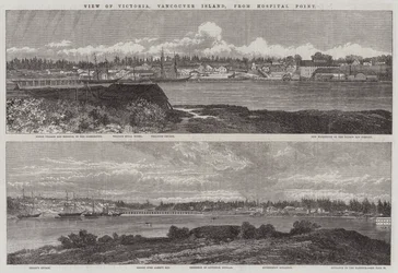 Vista de Victoria, Isla de Vancouver, desde Hospital Point
