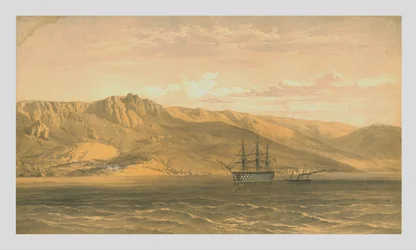 Palacio del Príncipe Woronzoff cerca de Yalta en la costa sur de Crimea, 1854, 1855
