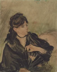 Berthe Morisot con un abanico