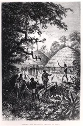Jefe Yagouman Rougouyenne cazando al diablo, ilustración de 