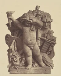 ["Les Beaux-arts", Escultura de Nicolas Guillemin, Decoración del Louvre, París].