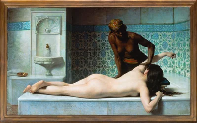 El masaje (pintura sobre lienzo)