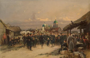 Cantantes del 4º Batallón de Fusileros de la Guardia de Vida de la Familia Imperial en Tsarskoye Selo, 1889