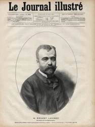 Retrato de Ernest Lavisse (1842-1922), historiador y académico francés - Grabado por Navellier en 