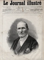 Retrato de Georges Eugene Haussmann llamado Barón Haussmann (1809-1891) prefecto del Sena durante el Segundo Imperio - Grabado de Navellier en “El Diario Ilustrado” de 1891