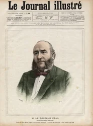 Retrato de Jules Emile Pean (1830-1898), cirujano francés - Grabado por Navellier en “The Illustrous Diary” de 1892