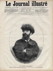 El Sar Merodack Josephin Peladan, seudónimo de Josephin Peladan (1858-1918) escritor y ocultista francés - Grabado por Navellier en “The Illustrous Journal” de 1892