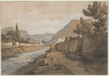 El río Neuve al final del valle de Dardenne, 1800s