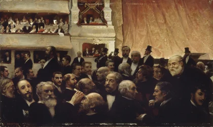Intermedio de una primera en la Comédie-Française, 1885