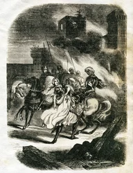 Ilustración para Ivanhoe (aguafuerte)