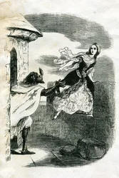 Ilustración para Ivanhoe (aguafuerte)