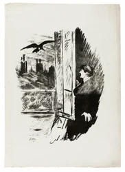 En la ventana ("Abrí aquí de golpe la persiana..."), de El cuervo (Le Corbeau)