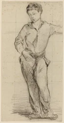 Atribuido a Édouard Manet - Joven de pie (Léon Leenhoff) (anverso), 1864-65