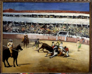Lucha de toros. Representación de una corrida de toros