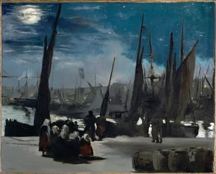 Clair de lune sur le port de Boulogne (óleo sobre lienzo)