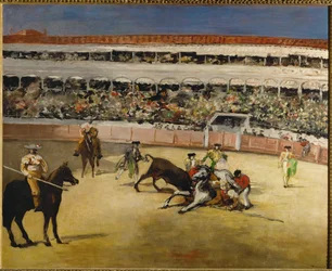 Corrida de toros (óleo sobre lienzo)