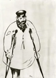 Un hombre con muletas