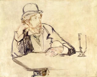 George Moore 1852-1933 en el café, 1878 o 1879