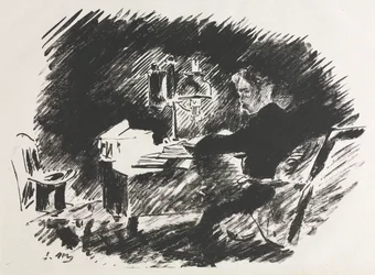Ilustración para El Cuervo de Edgar Allan Poe