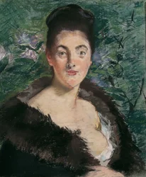 Dama con abrigo de piel, c. 1880