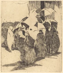 Cola delante de la carnicería, 1870.