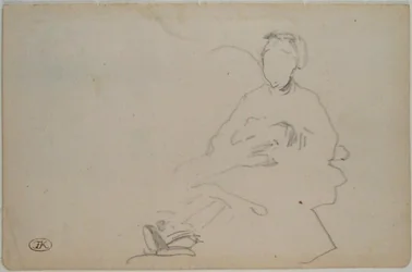 Manet - Boceto de mujer sentada (hoja de un cuaderno de bocetos), hacia 1864-1868