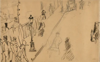Manet - La rue Mosnier con lámpara de gas, 1878