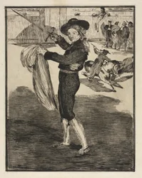 Mlle. Victorine con el traje de un espada