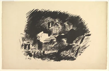 Érase una vez una medianoche lúgubre. Ilustración de El cuervo de Edgar Allan Poe