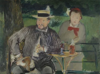 Retrato de Ernest Hoschedé con su hija Marthe