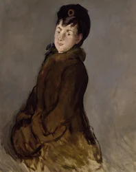 Retrato de Isabelle Lemonnier con un manguito