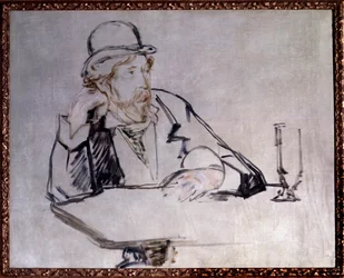 Retrato del novelista irlandés Georges Moore en el café. Dibujo de Edouard Manet, 1879. Nueva York, Museo de Arte Moderno