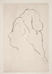 Perfil de Eva Gonzales girada a la izquierda, c. 1869