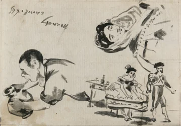 Bocetos de "Los gitanos," "El ballet español," y "Lola de Valence" para "L