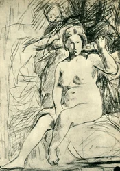 Estudio de un Desnudo Sentado La Toilette, 1858-1860, 1943