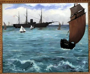 El barco americano Kearsarge en Boulogne sur mer Pintura de Edouard Manet (1832-1883) 1864. Colección privada