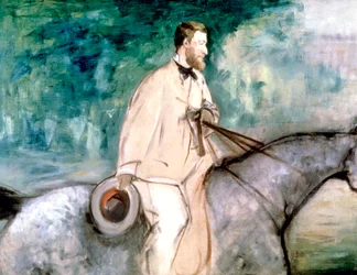 El pintor Guillaumin a caballo, 1870